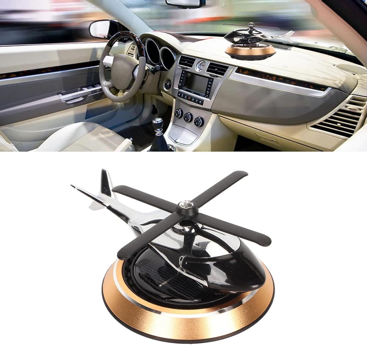 Solar Car Helicopter Air Freshener – Rotating Perfume Diffuser for Dashboard Decoration