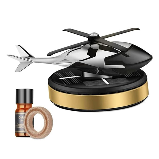 Solar Car Helicopter Air Freshener – Rotating Perfume Diffuser for Dashboard Decoration