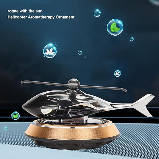 Solar Car Helicopter Air Freshener – Rotating Perfume Diffuser for Dashboard Decoration